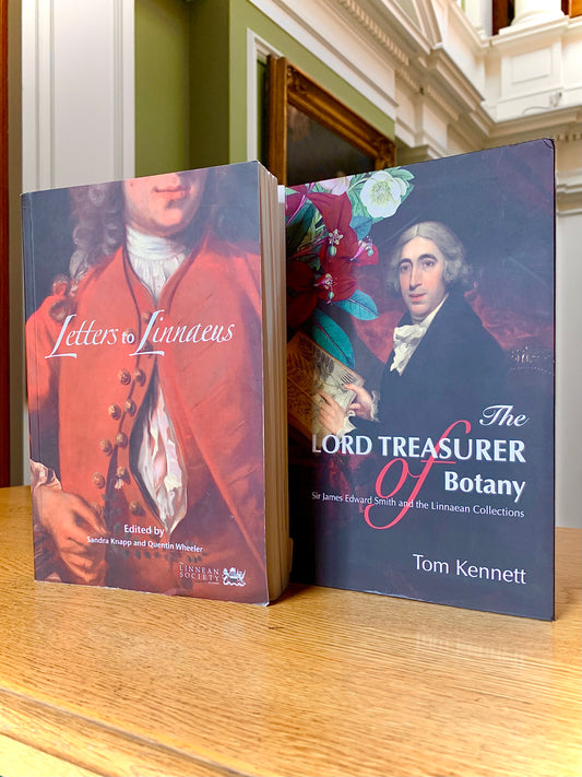 Two books in the introductory book collection, Letters to Linneaus and The Lord Treasurer of Botany