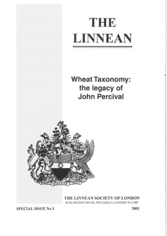 Linnean Society Special Issue 3 - John Percival